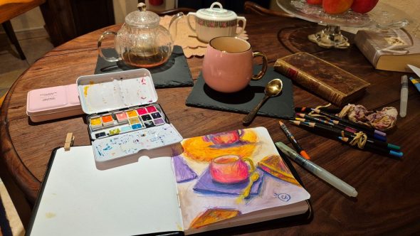 Urban Sketching: Eine Alltagsszene mit Aquarellfarben festhalten